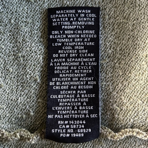 NWT 7 For All Mankind | Women’s olive green pullover ruffle sleeve sweatshirt, M - Picture 15 of 16